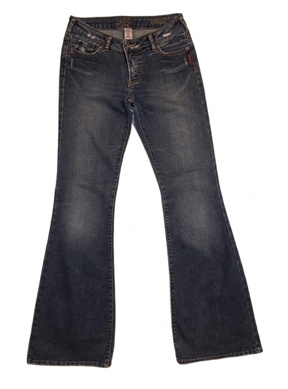 Silver: Dark Wash Boot-cut Jeans - Blue